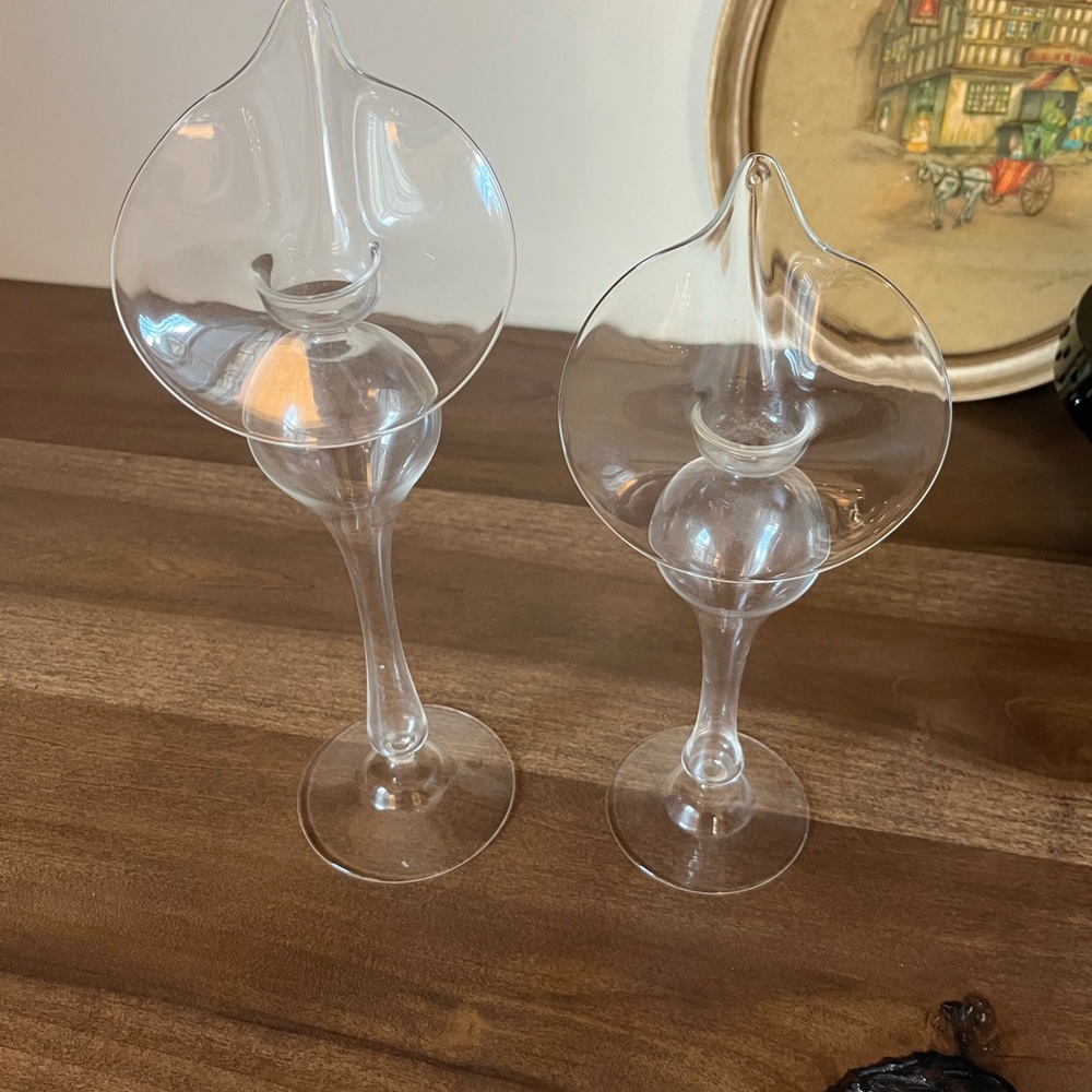 Vintage jack in the pulpit/ calla lily candle stick holder set